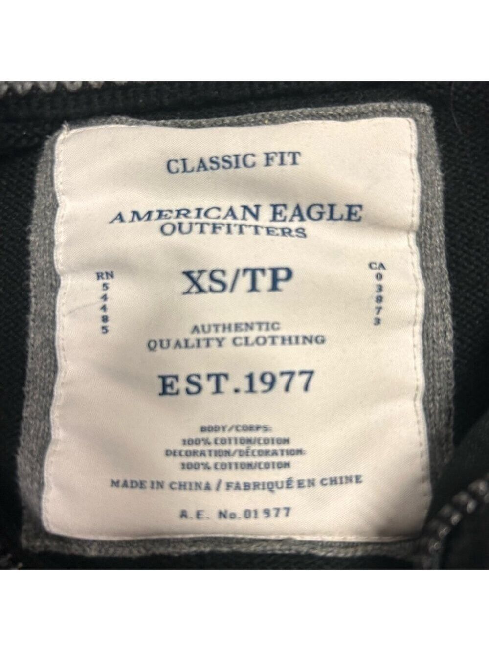 Men’s American Eagle Black Button Zip Collar Cotton Knit Pullover Sweater XS🇨🇦 - Picture 6 of 10
